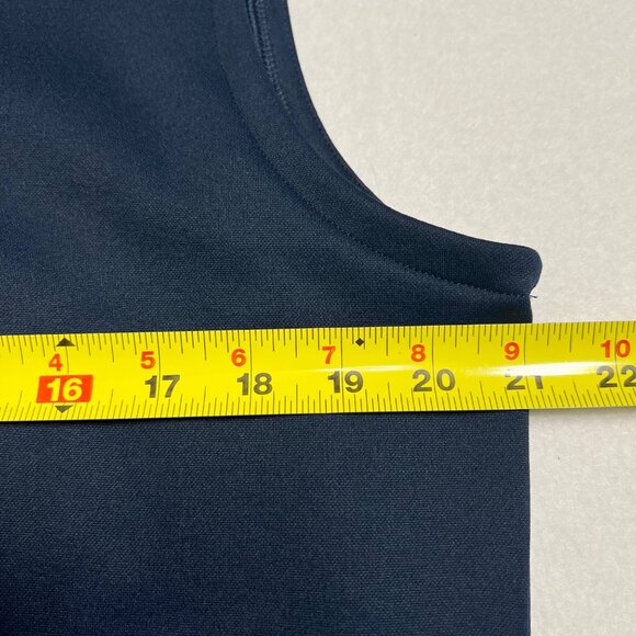 St John's  Bay Men's Stretch Pullover Quarter Zip Navy Vest Size Medium NWT - Picture 7 of 8